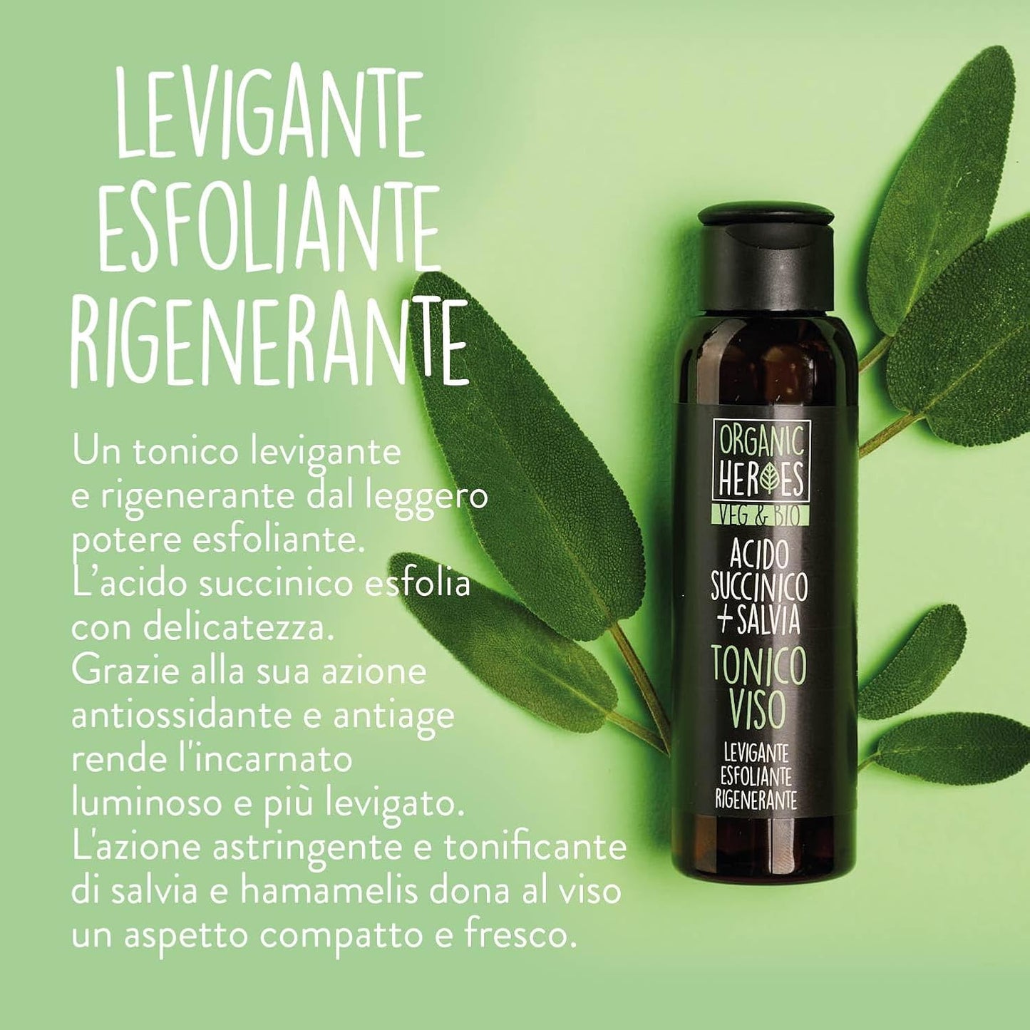 Succinico + Salvia Esfoliante Tonico Viso