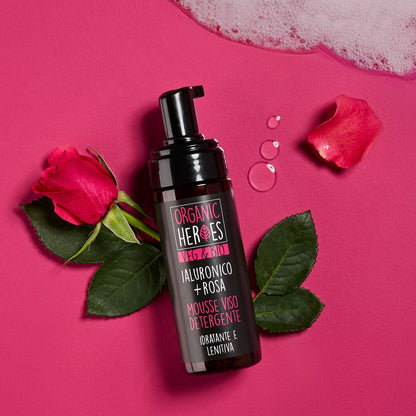 Mousse Detergente Viso Acido Ialuronico + Acqua di Rosa