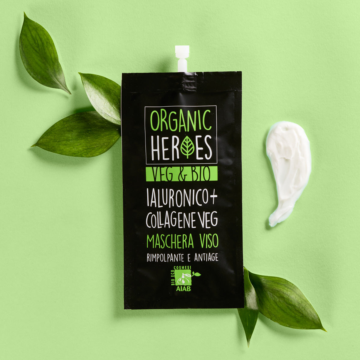 Maschera Viso Acido Ialuronico e Collagene Vegetale