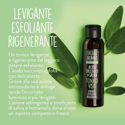 Succinico + Salvia Esfoliante Tonico Viso